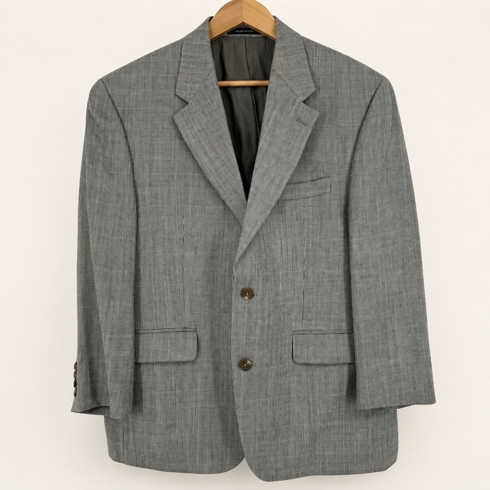 Lauren Ralph Lauren Mens 42S Gray Silk Wool Two Button Blazer Sport Coat Preppy